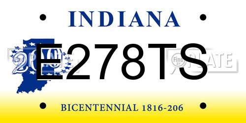 E278TS Indiana License Plate