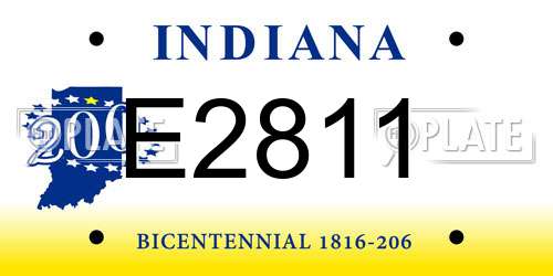 E2811 Indiana License Plate