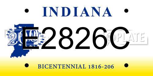 E2826C Indiana License Plate