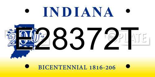 E28372T Indiana License Plate