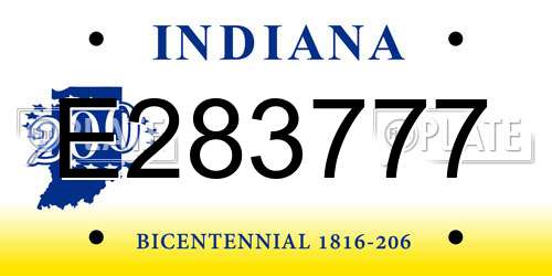 E283777 Indiana License Plate