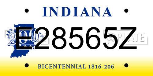 E28565Z Indiana License Plate