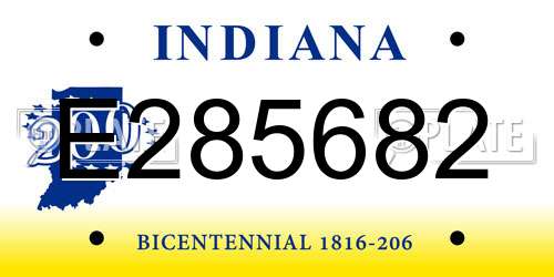 E285682 Indiana License Plate