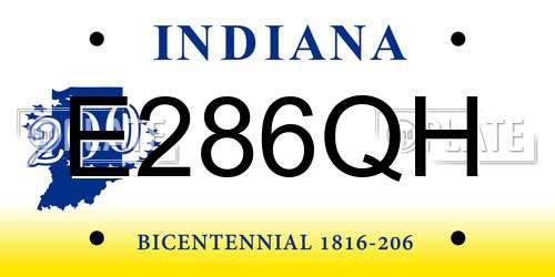 E286QH Indiana License Plate