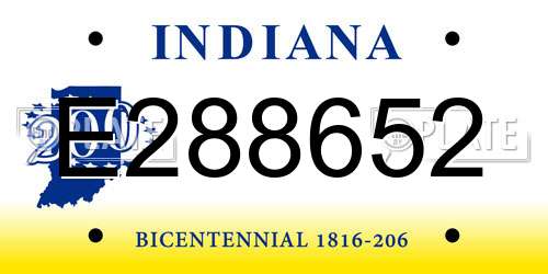 E288652 Indiana License Plate