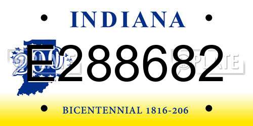 E288682 Indiana License Plate