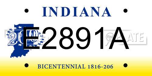 E2891A Indiana License Plate