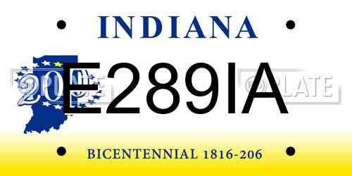 E289IA Indiana License Plate