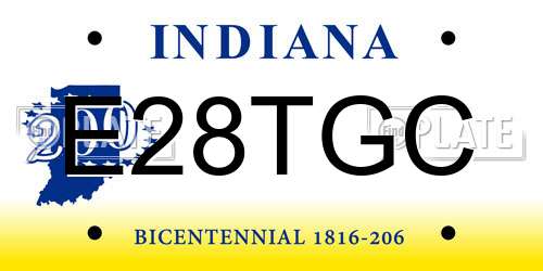 E28TGC Indiana License Plate
