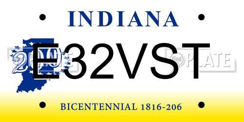 E32VST Indiana License Plate