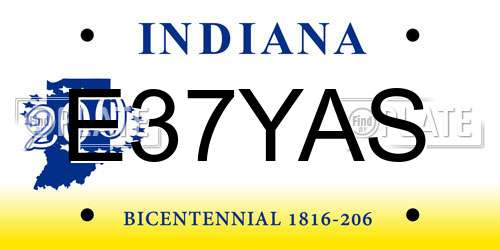E37YAS Indiana License Plate