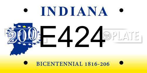 E424 Indiana License Plate