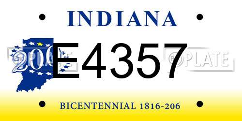 E4357 Indiana License Plate