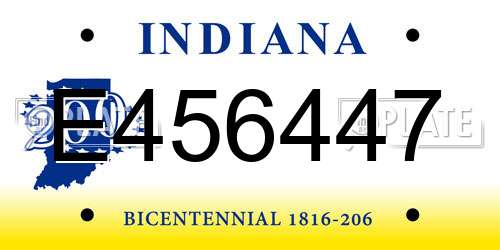 E456447 Indiana License Plate