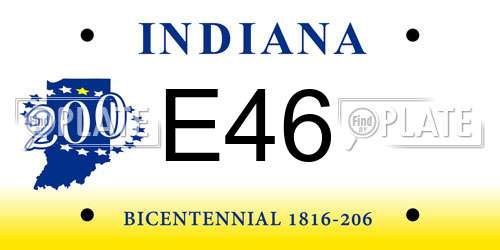 E46 Indiana License Plate
