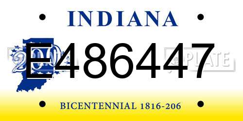 E486447 Indiana License Plate