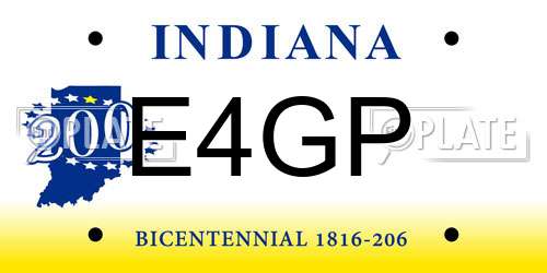 E4GP Indiana License Plate