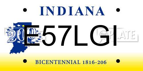 E57LGI Indiana License Plate