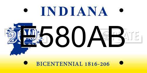E580AB Indiana License Plate