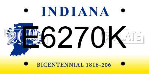 E6270K Indiana License Plate