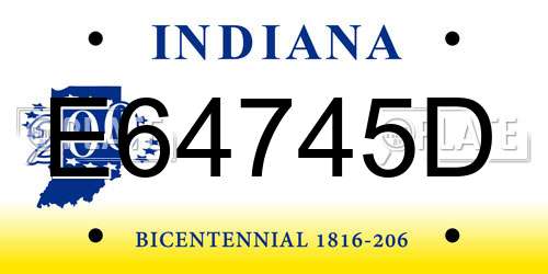 E64745D Indiana License Plate