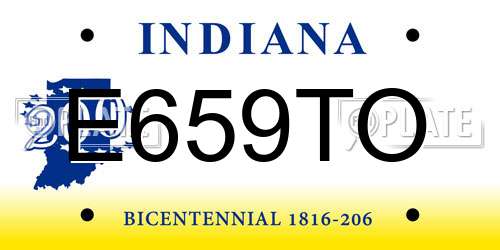 E659TO Indiana License Plate