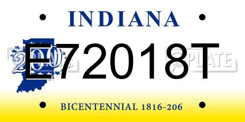 E72018T Indiana License Plate
