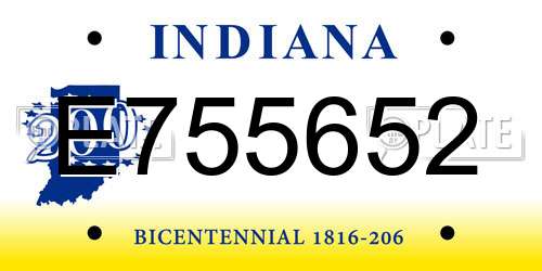 E755652 Indiana License Plate