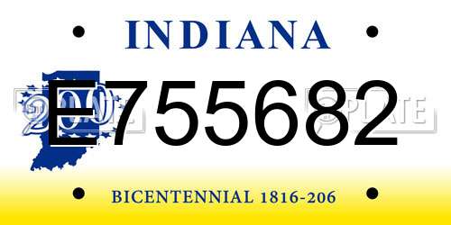 E755682 Indiana License Plate