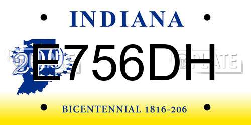 E756DH Indiana License Plate