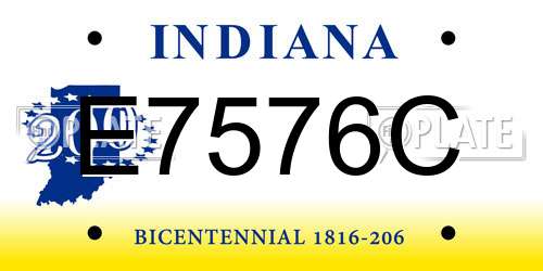 E7576C Indiana License Plate