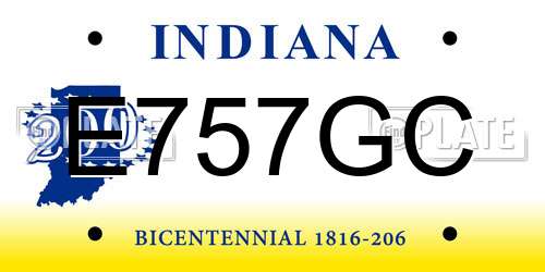 E757GC Indiana License Plate