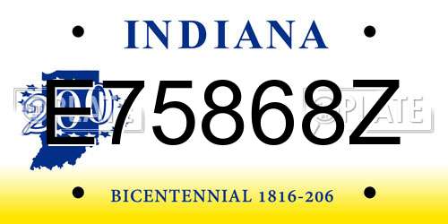 E75868Z Indiana License Plate