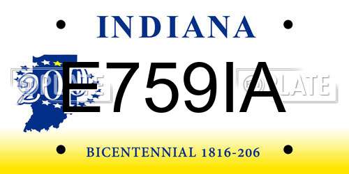 E759IA Indiana License Plate