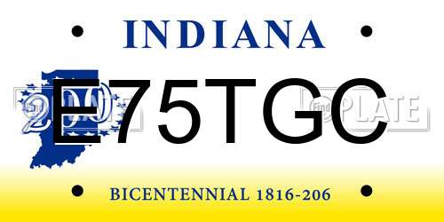 E75TGC Indiana License Plate