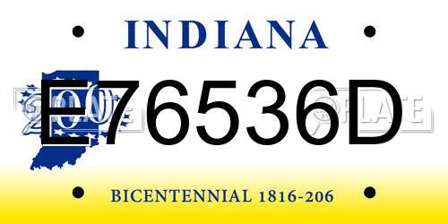 E76536D Indiana License Plate