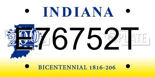E76752T Indiana License Plate