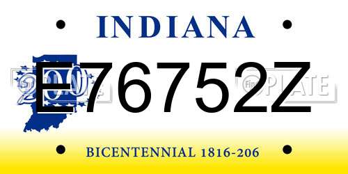 E76752Z Indiana License Plate