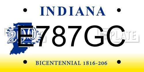 E787GC Indiana License Plate