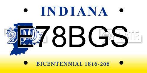 E78BGS Indiana License Plate