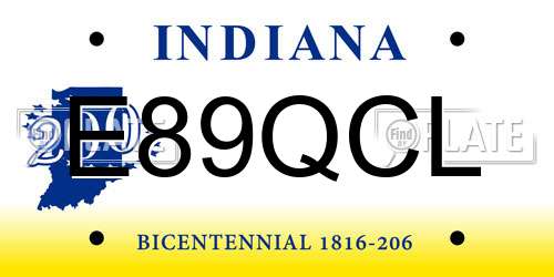 E89QCL Indiana License Plate