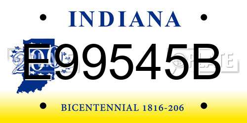 E99545B Indiana License Plate