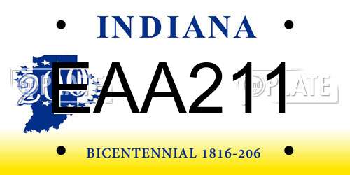 EAA211 Indiana License Plate