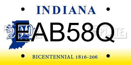 EAB58Q Indiana License Plate