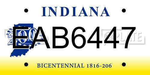 EAB6447 Indiana License Plate