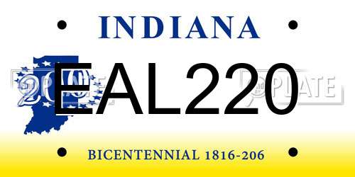 EAL220 Indiana License Plate