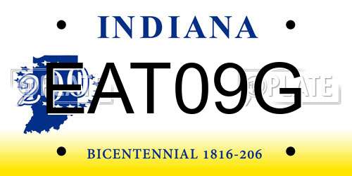 EAT09G Indiana License Plate