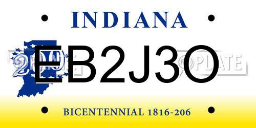 EB2J3O Indiana License Plate