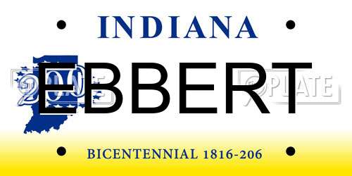 EBBERT Indiana License Plate