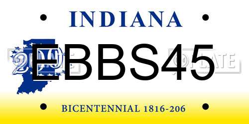 EBBS45 Indiana License Plate